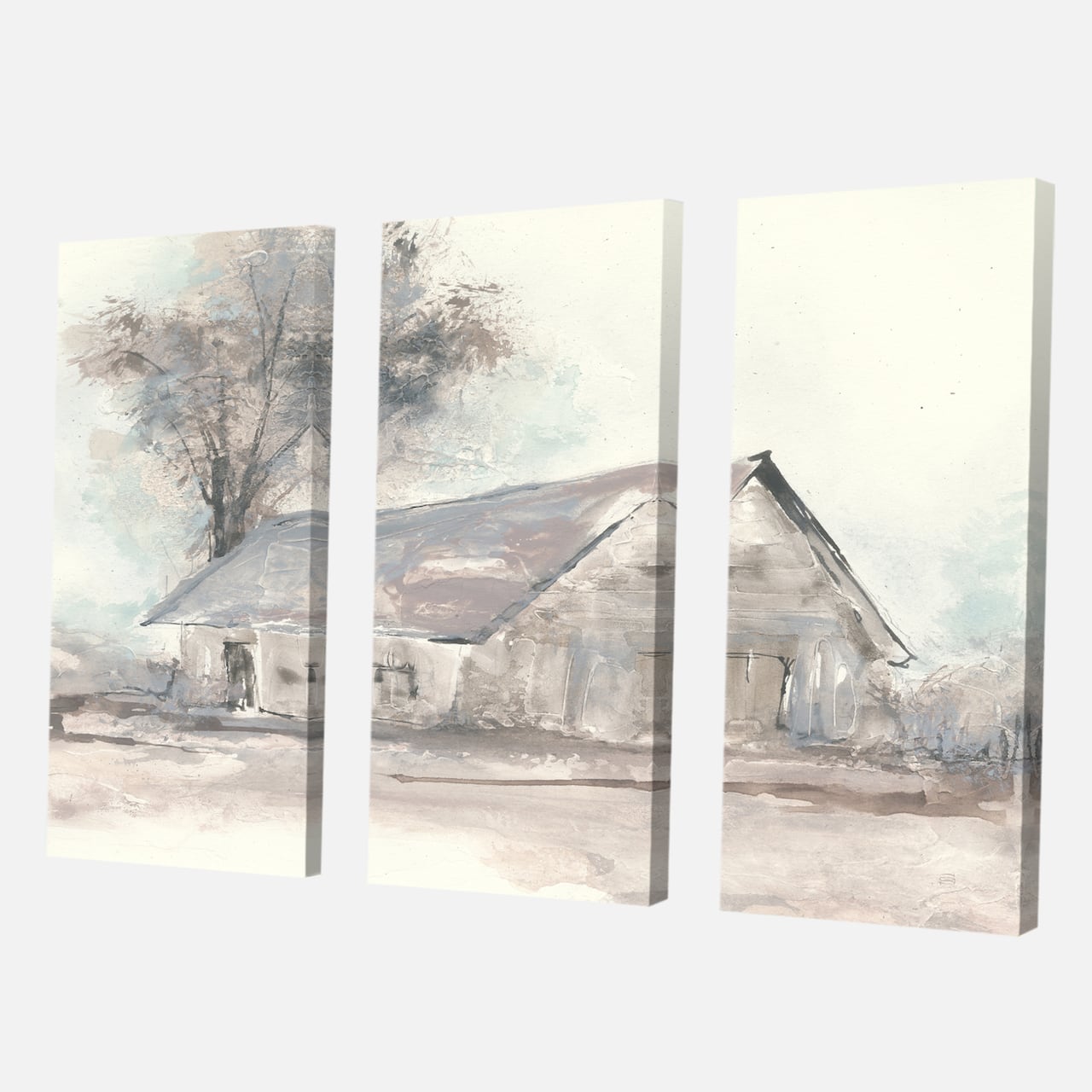 Designart - Farmhouse Barn Grey III - Modern Farmhouse Gallery-wrapped Canvas